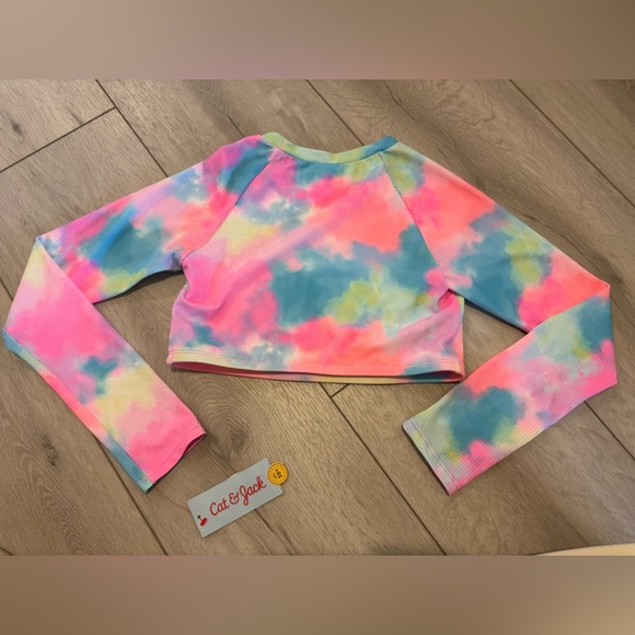 Cat & Jack Pastel Tie-Dye Ribbed Top - Picture 3 of 3